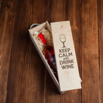 Коробка для вина на одну бутылку "Keep calm and drink wine"